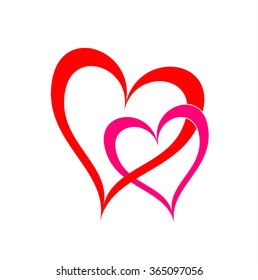 love concept, shaped as hearts on white background, valentines day concept vector