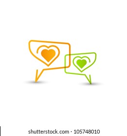 Love. Concept speech bubbles with heart