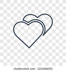 Love concept vector linear icon isolated on transparent background, Love concept transparency concept in outline style