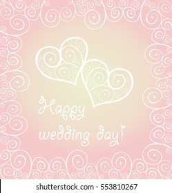 Conceito de amor para design de casamento com corações de rendas