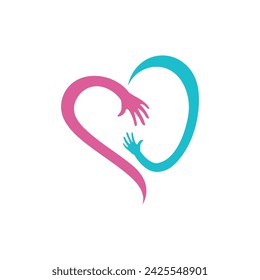 love, concern for fellow human beings logo vector icon illustration design 