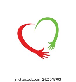 love, concern for fellow human beings logo vector icon illustration design 