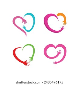 love, concern for fellow human beings logo vector icon illustration design 