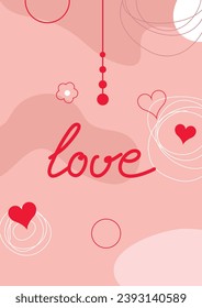 Love confession, greeting card, Valentine's day greetings, heart, abstract background