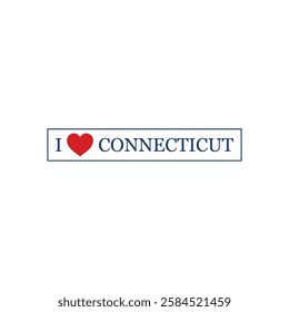 I Love Connecticut Letter Vector Template