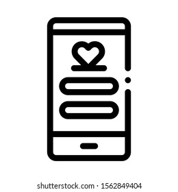 Love Connection Icon Vector. Outline Love Connection Sign. Isolated Contour Symbol Illustration