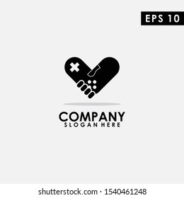 Love Console Logo Design. Love Console Logo Template. Modern Design. Flat Logo. Love Gamer. Vector Illustration