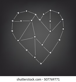 Love Constellation Of The Heart Space, Vector