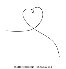 Love continuous line art icon vector. heart line art , heart icon .