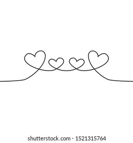 Love continuous line drawing. Family love idea metaphor. Trendy vector illustration
