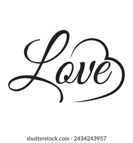 Amor. Guión de línea continua. Texto cursivo te amo. Inscripción de vector de letras para póster, tarjeta, banner, día de San Valentín, boda, camiseta, camiseta. Me encanta la inscripción de caligrafía.