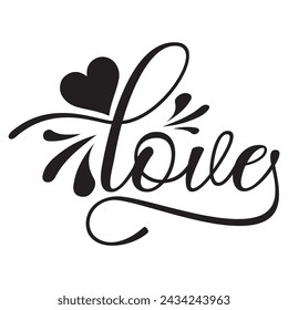 Amor. Guión de línea continua. Texto cursivo te amo. Inscripción de vector de letras para póster, tarjeta, banner, día de San Valentín, boda, camiseta, camiseta. Me encanta la inscripción de caligrafía.