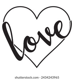 Amor. Guión de línea continua. Texto cursivo te amo. Inscripción de vector de letras para póster, tarjeta, banner, día de San Valentín, boda, camiseta, camiseta. Me encanta la inscripción de caligrafía.