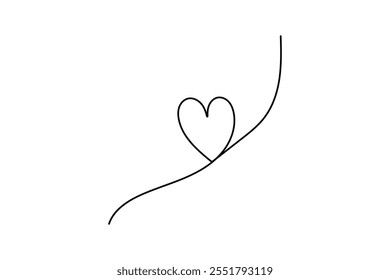 Love continuous one line art drawing, concept for valentine's day.