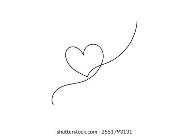 Love continuous one line art drawing, concept for valentine's day.