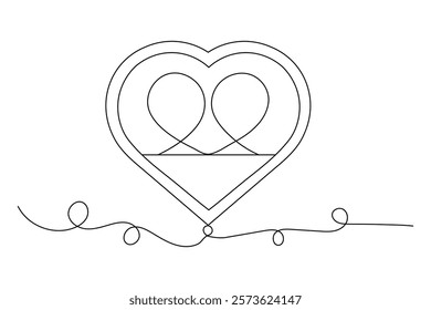 Love Continuous one line art drawing of scissors vector illustration design