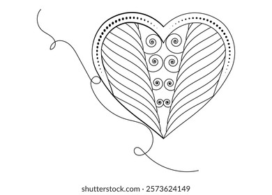 Love Continuous one line art drawing of scissors vector illustration design