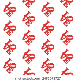 Love Continuous Seamless Pattern Transparent Background Vector EPS PNG Clip Art