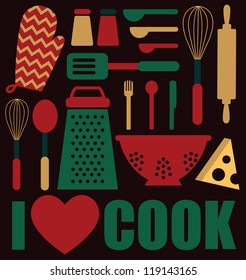 I love cook card design. vector illustration