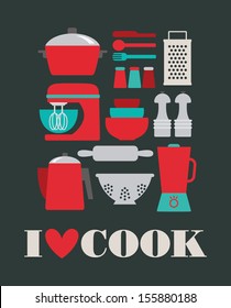 I love cook card design. vector illustration