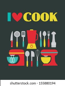 I love cook card design. vector illustration