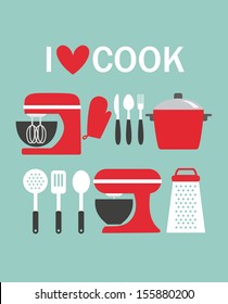 I love cook card design. vector illustration