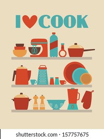 I love cook card design. vector illustration