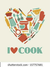 I love cook card design. vector illustration