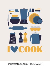 I love cook card design. vector illustration