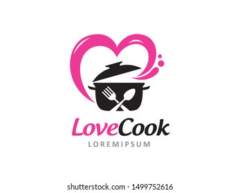 Love Cook logo symbol or icon template