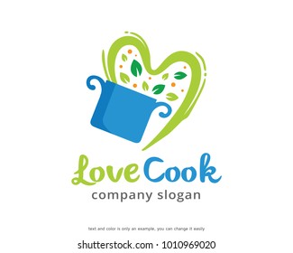 Love Cook Logo Template Design Vector, Emblem, Design Concept, Creative Symbol, Icon