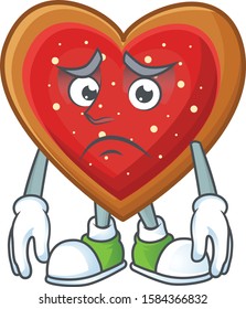 Love cookies Cartoon character showing afraid look face