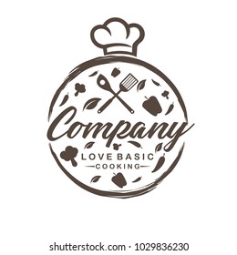 Love Cooking And Chef Logo Vector