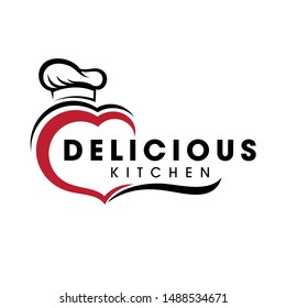 Love Cooking and Chef Logo Vector