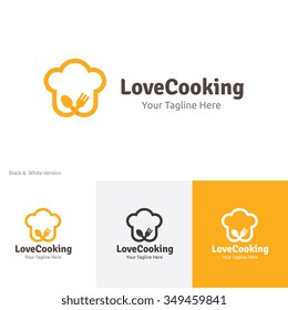Love Cooking Logo, Food , Restaurant Vector Brand Identity.