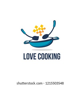Love Cooking Vector Logo Template
