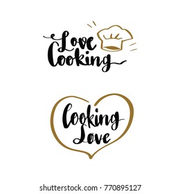 Love cooking and cooking love vintage design elements , vector illustration design.