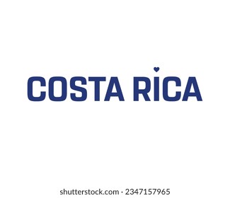 I love Costa Rica, Love, Costa Rica Independence day, Love Costa Rica, Costa Rica, 15 September, 15th September, Independence day, National Day, Heart, Icon Typographic design Vector Illustration