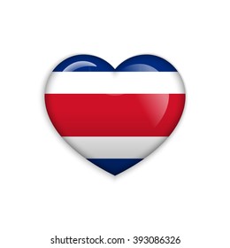 Love Costa Rica symbol. Heart flag icon. Vector illustration.