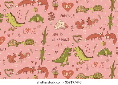 Love couple animals pattern