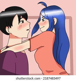 Love Couple Boy And Girl Anime Illustration