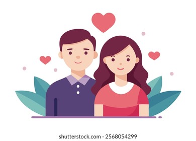 Love Couple Concept Vector Image - Romantic and Heartwarming Illustration.creative projects, from greeting cards to website banners. Capture the essence of love and connection with this stunning 