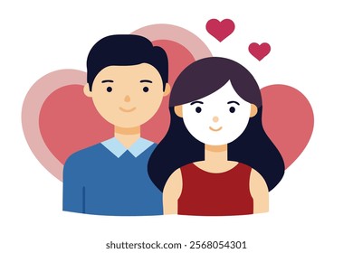 Love Couple Concept Vector Image - Romantic and Heartwarming Illustration.creative projects, from greeting cards to website banners. Capture the essence of love and connection with this stunning 