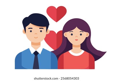 Love Couple Concept Vector Image - Romantic and Heartwarming Illustration.creative projects, from greeting cards to website banners. Capture the essence of love and connection with this stunning 