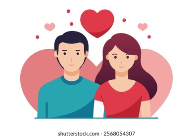 Love Couple Concept Vector Image - Romantic and Heartwarming Illustration.creative projects, from greeting cards to website banners. Capture the essence of love and connection with this stunning 