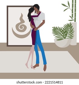 love couple dancing, vector art