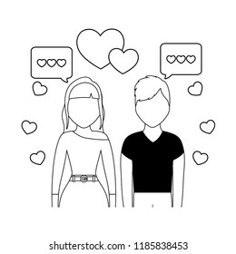 in love couple design