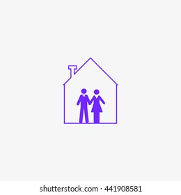 love, couple, house, icon