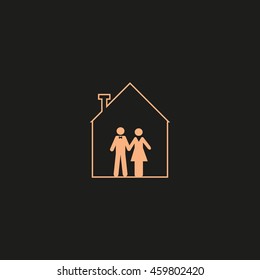 love, couple, house, icon