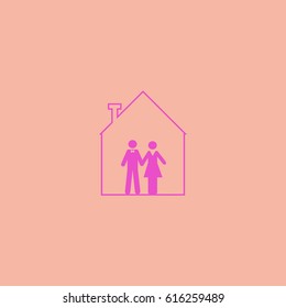 love, couple, house, icon